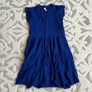 Anthropologie Amadi blue flutter sleeve knee length dress with pockets